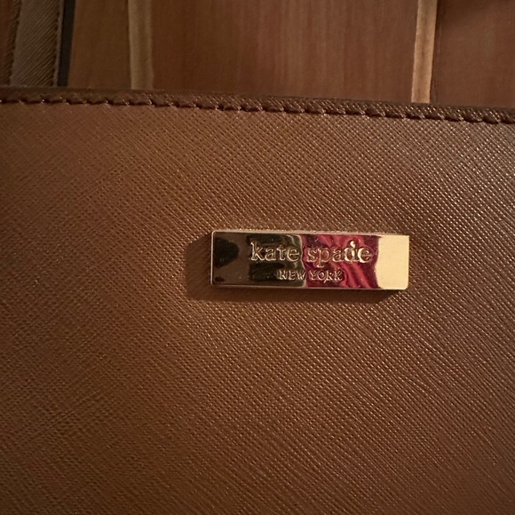 Kate Spade zip top tote in tan/caramel - Picture 2 of 3